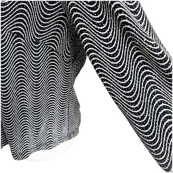 John Robert’s Wavy Design Sparky Party Top Vintage Size 18W Petite Black Silver - Picture 6 of 12